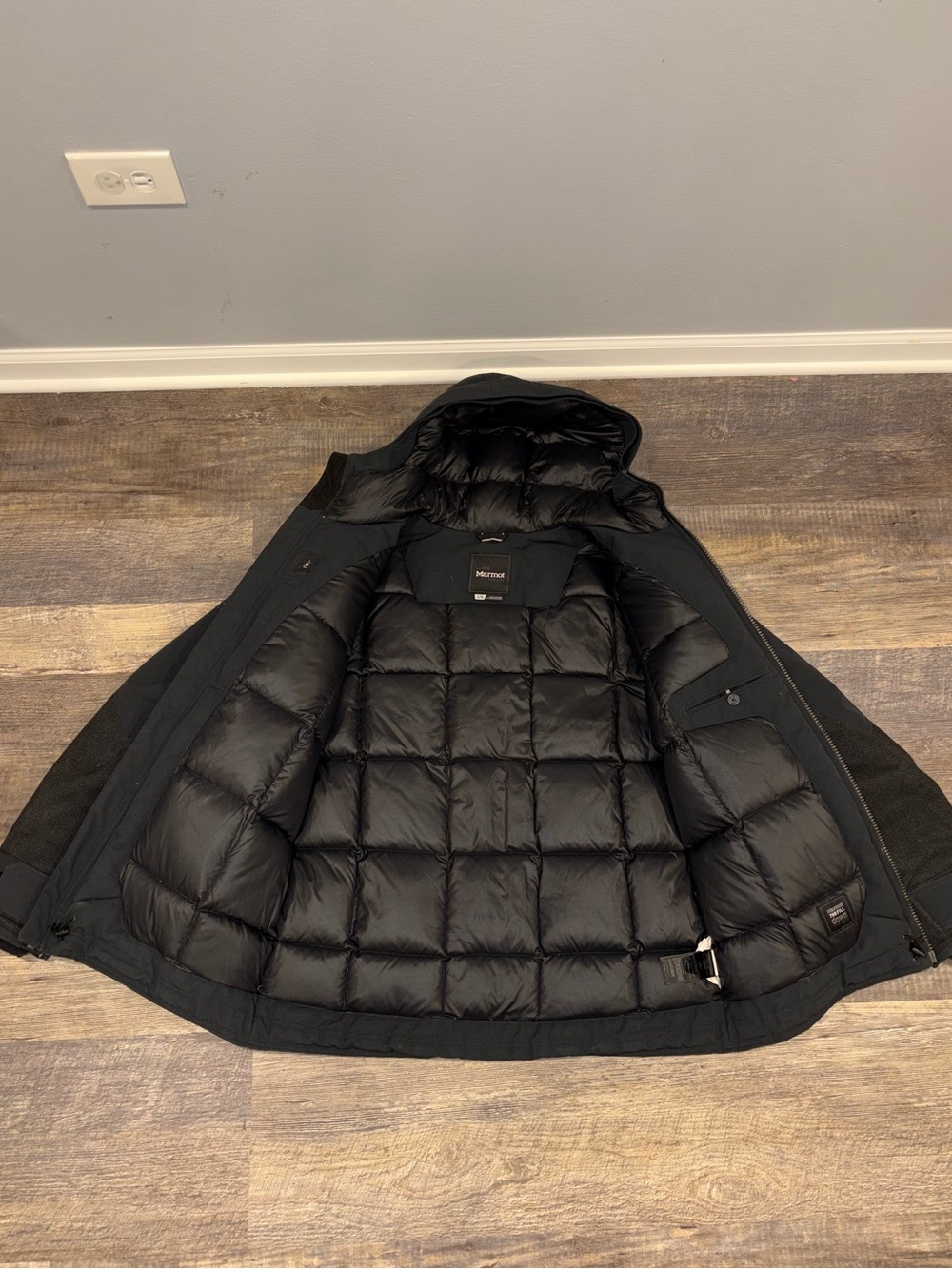 Marmot Telford Down Parka Heavy Winter Jacket Black 700 Fill Men's Size L